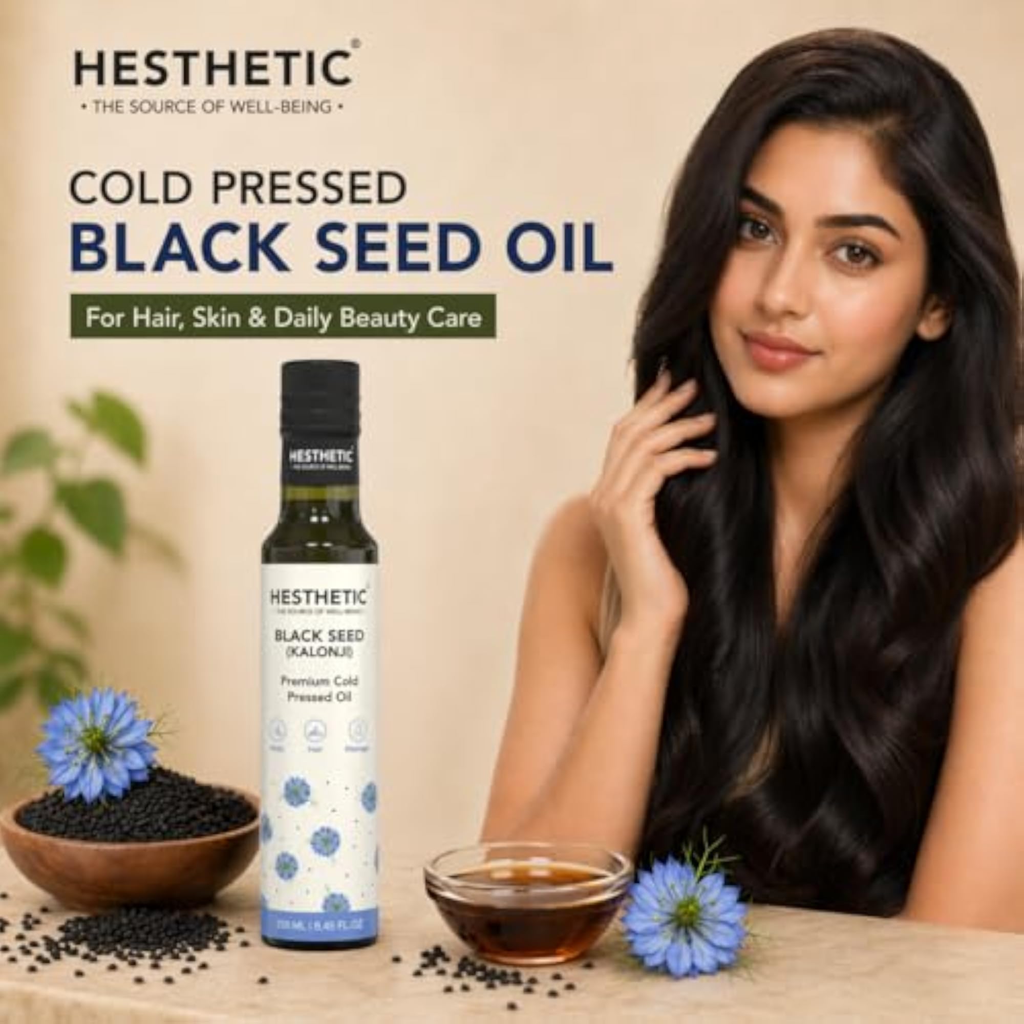Cold Pressed Black Seed Oil Pack of 2, 250ml for Hair & Skin